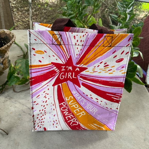 BLUE Q⭐️ Fun Fab ❤️ Reusable LUNCH TOTE ~ EVERYTHING BAG “GIRL POWER” ❤NWT - Picture 9 of 9